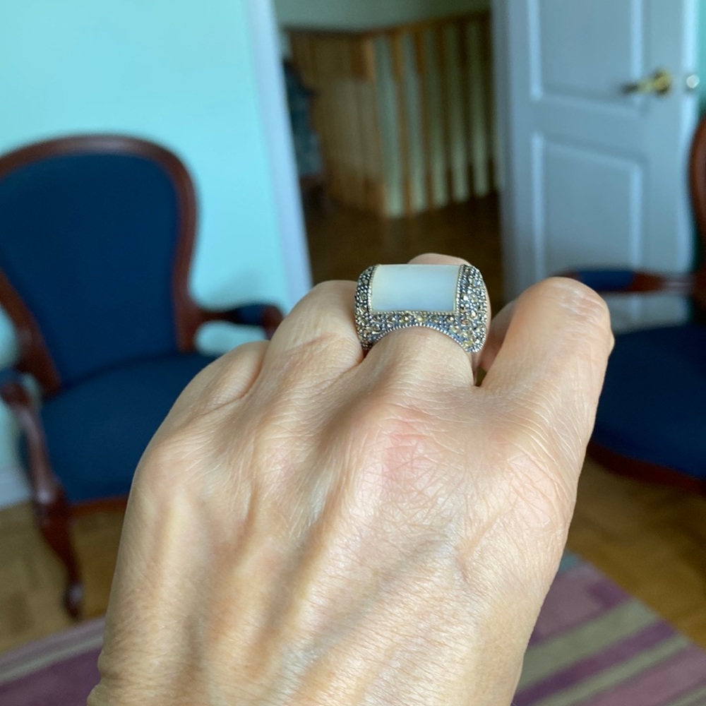 Silver 925 ring with real pearl,size 7 - Picture 6 of 8